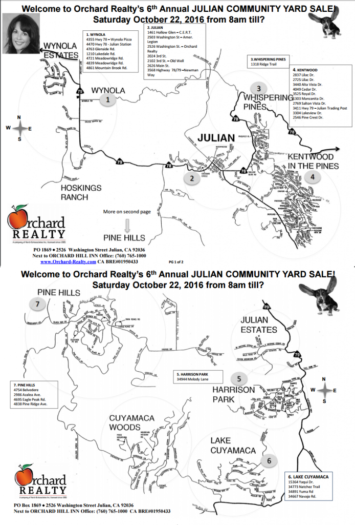 2016 julian ca yard sale map